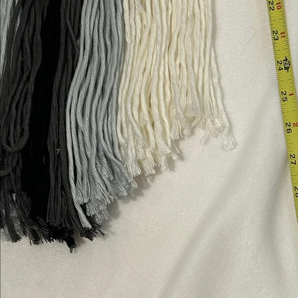 Bohemian Black and White yarn macrame Wall Hanging,Eclectic, Modern,
